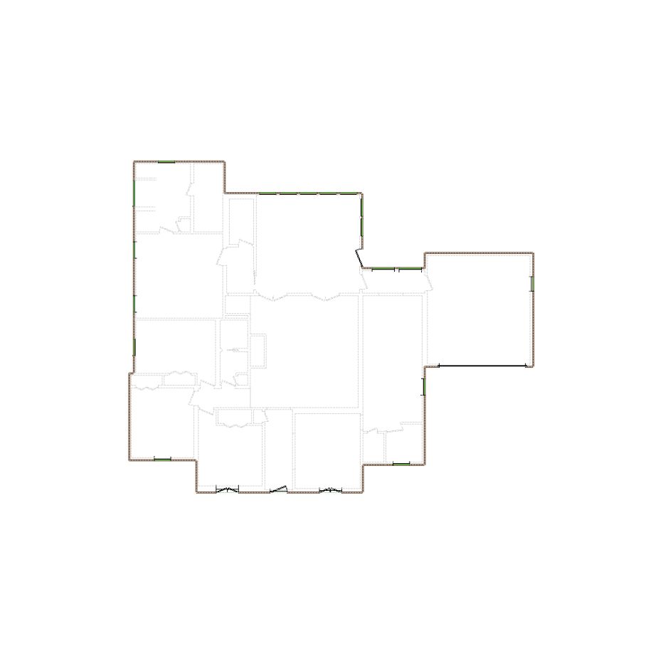 Simple exterior sketch based on interior layout (2501-3000 SF), either provided by the client or created by us, suitable for estimating in Xactimate.