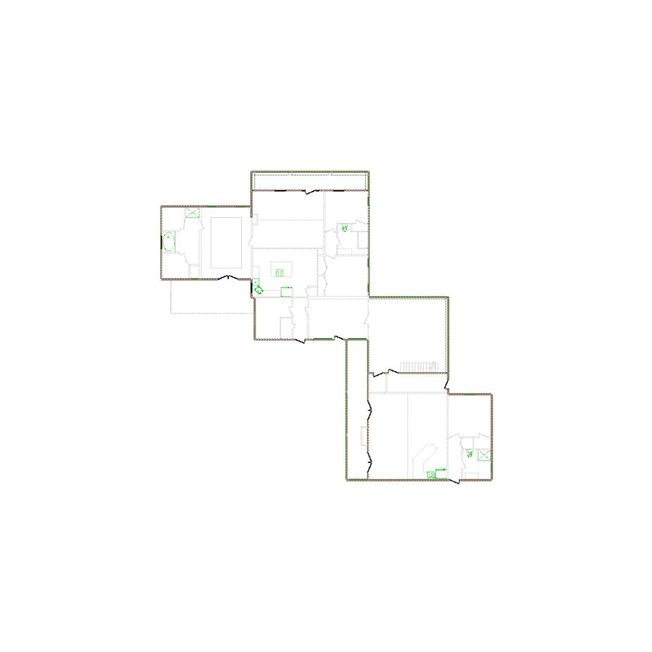 Detailed exterior sketch (4001-4500 SF) based on interior layout provided by the client or created by us. Suitable for siding, paint, and wall estimates.