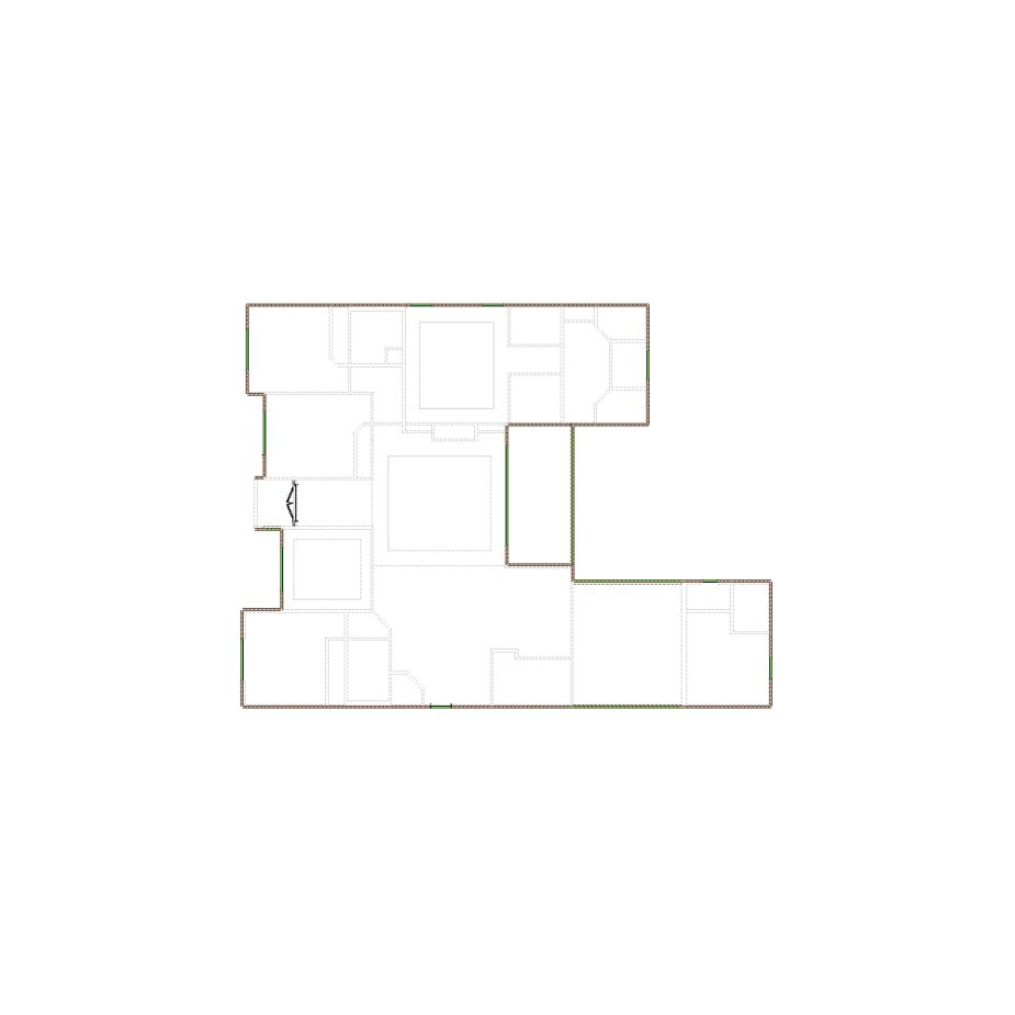 Simple exterior sketch based on interior layout (2501-3000 SF), either provided by the client or created by us, suitable for estimating in Xactimate.
