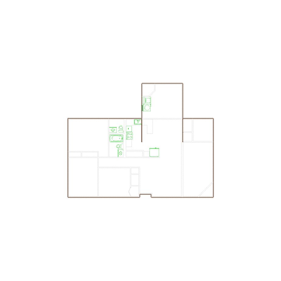 Simple exterior sketch based on interior layout (1501-2000 SF), either provided by the client or created by us, suitable for estimating in Xactimate.
