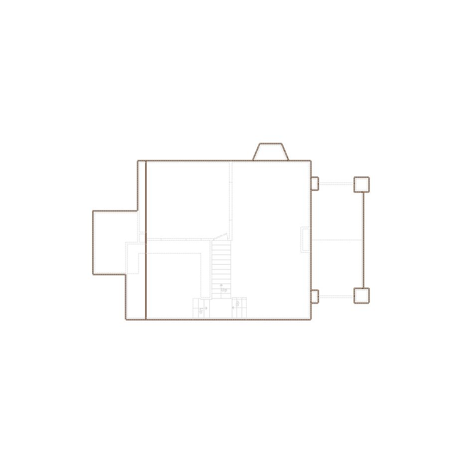 Simple exterior sketch based on interior layout (2001-2500 SF), either provided by the client or created by us, suitable for estimating in Xactimate.