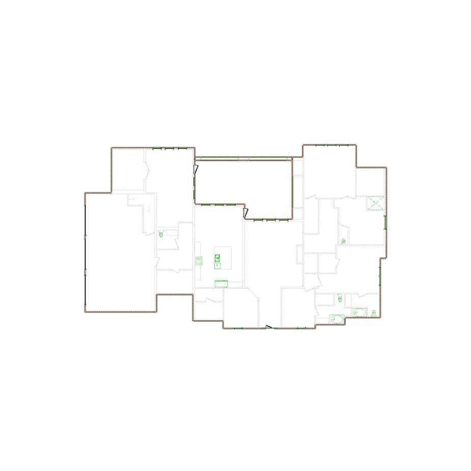Detailed exterior sketch (4501-5000 SF) based on interior layout provided by the client or created by us. Suitable for siding, paint, and wall estimates.