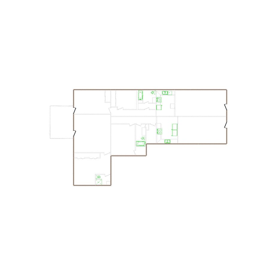Simple exterior sketch based on interior layout (2001-2500 SF), either provided by the client or created by us, suitable for estimating in Xactimate.