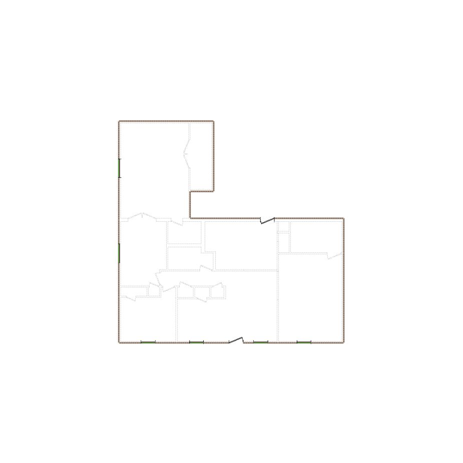 Simple exterior sketch based on interior layout (1501-2000 SF), either provided by the client or created by us, suitable for estimating in Xactimate.