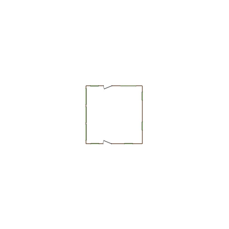 Detailed exterior sketch based on aerial imagery of a residential structure (6-10 SQ), suitable for use in damage assessment and restoration workflows in Xactimate.