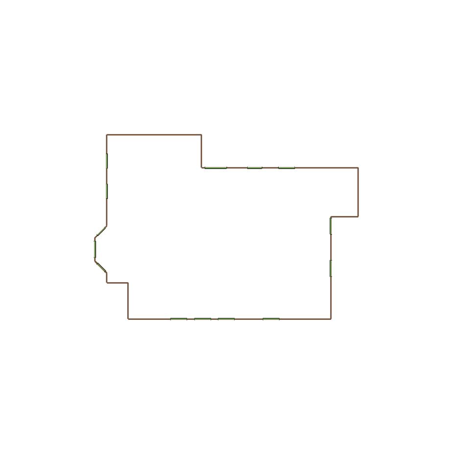 Simple exterior sketch of a residential structure (11-20 SQ), based on aerial imagery, used for estimating and documentation purposes in Xactimate.