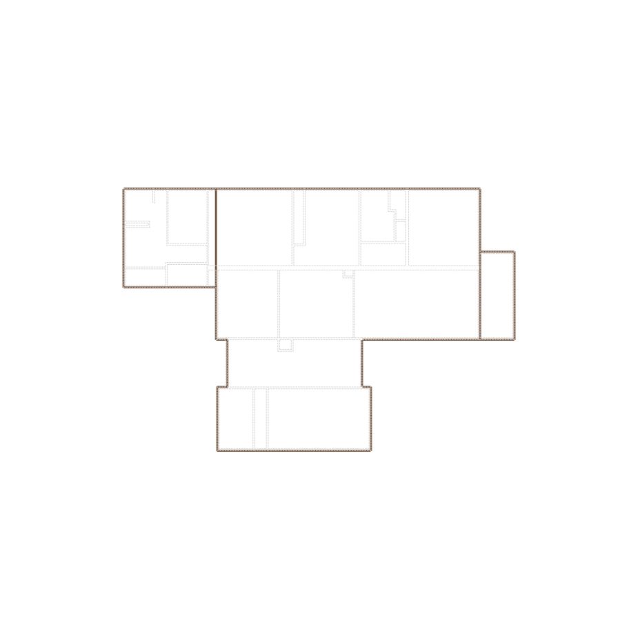 Simple exterior sketch based on interior layout (2001-2500 SF), either provided by the client or created by us, suitable for estimating in Xactimate.
