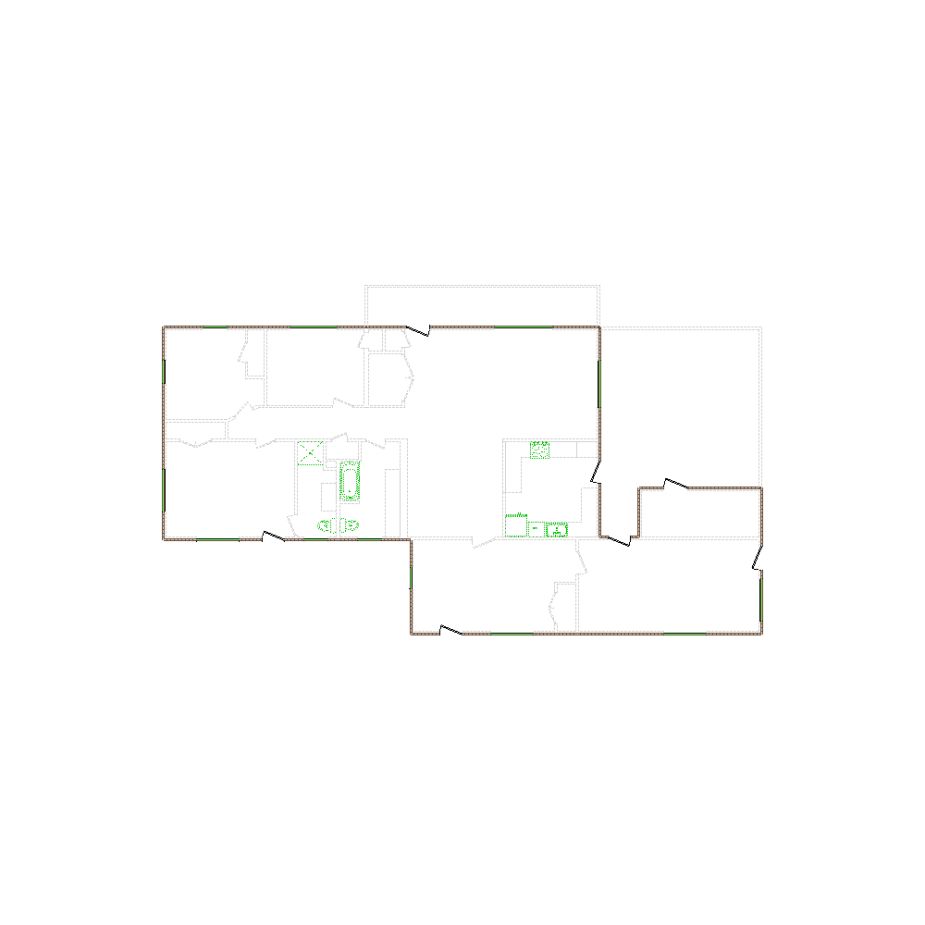 Detailed exterior sketch (2501-3000 SF) based on interior layout provided by the client or created by us. Suitable for siding, paint, and wall estimates.