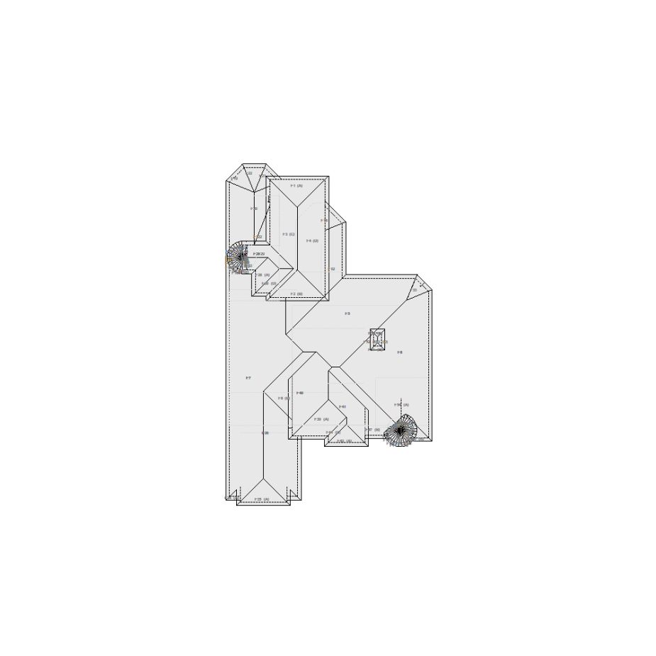 XMATE Sketch Lab Starter 40 SQ roof diagram sketch providing an accurate layout for standard single-family homes.