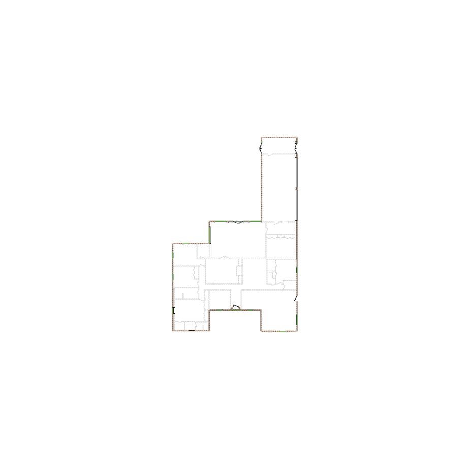 Simple exterior sketch based on interior layout (4501-5000 SF), either provided by the client or created by us, suitable for estimating in Xactimate.