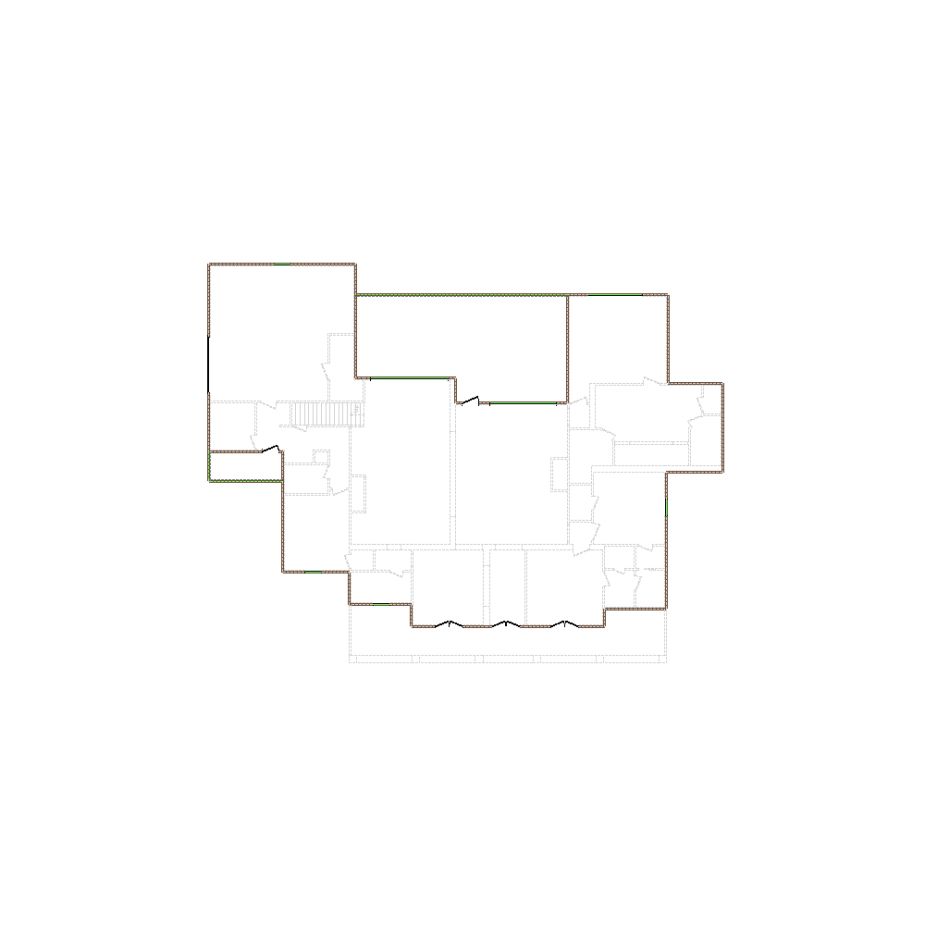 Simple exterior sketch based on interior layout (4501-5000 SF), either provided by the client or created by us, suitable for estimating in Xactimate.
