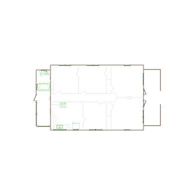 Detailed exterior sketch (1001-1500 SF) based on interior layout provided by the client or created by us. Suitable for siding, paint, and wall estimates.