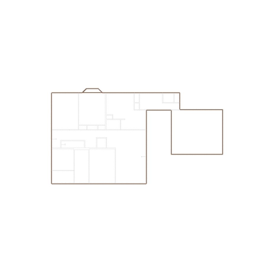 Simple exterior sketch based on interior layout (3501-4000 SF), either provided by the client or created by us, suitable for estimating in Xactimate.