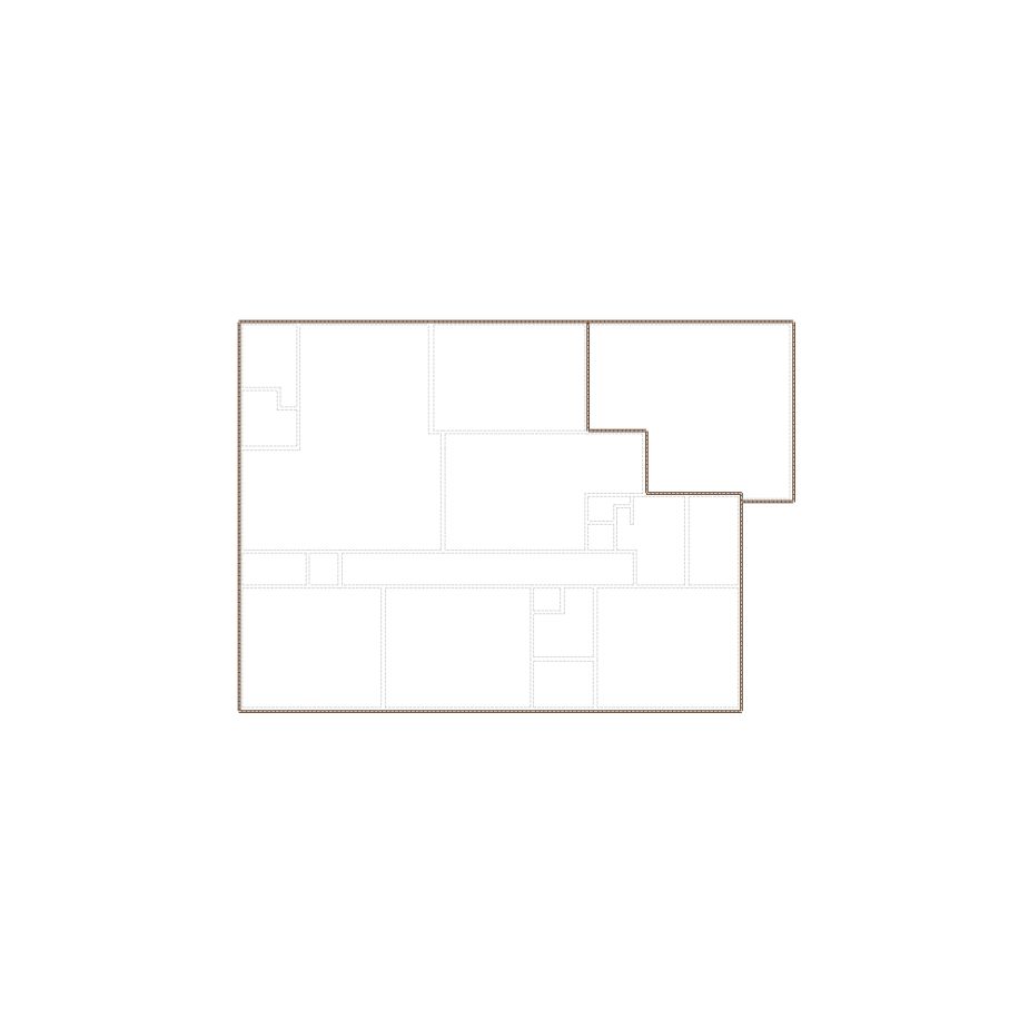 Simple exterior sketch based on interior layout (1501-2000 SF), either provided by the client or created by us, suitable for estimating in Xactimate.