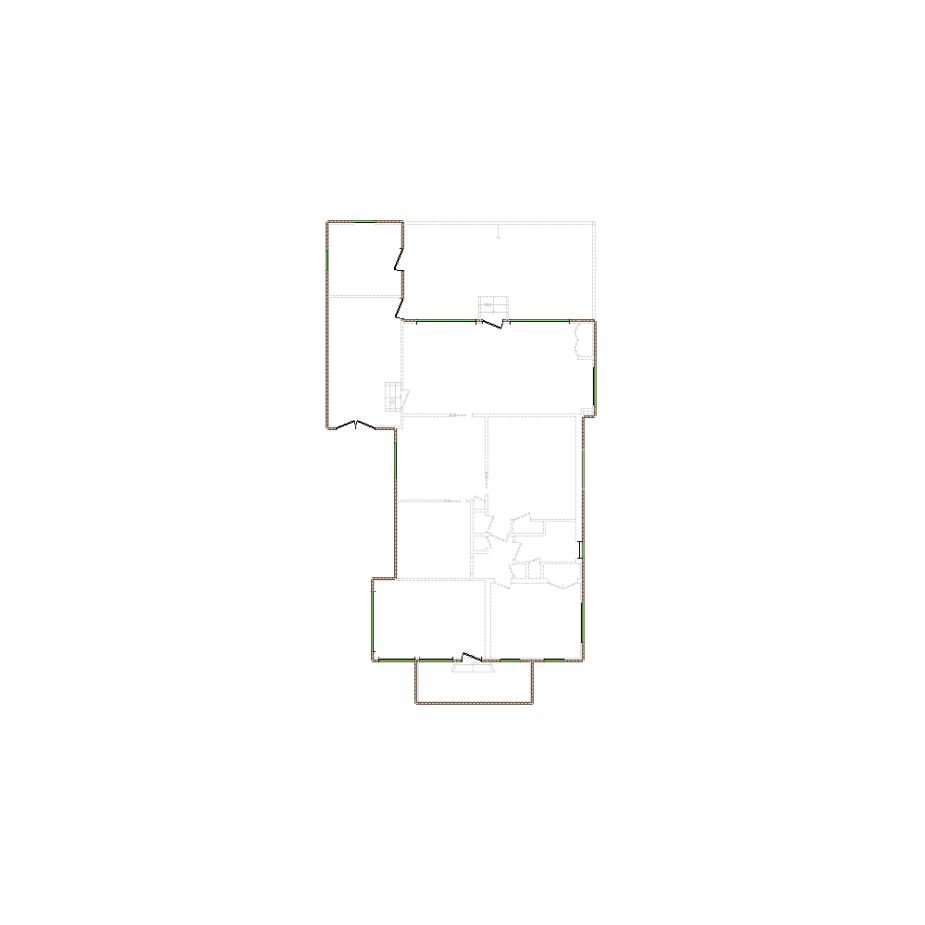 Simple exterior sketch based on interior layout (2001-2500 SF), either provided by the client or created by us, suitable for estimating in Xactimate.