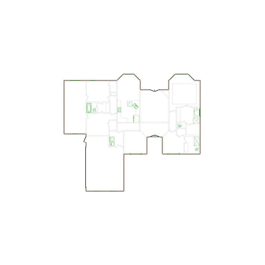 Detailed exterior sketch (3001-3500 SF) based on interior layout provided by the client or created by us. Suitable for siding, paint, and wall estimates.