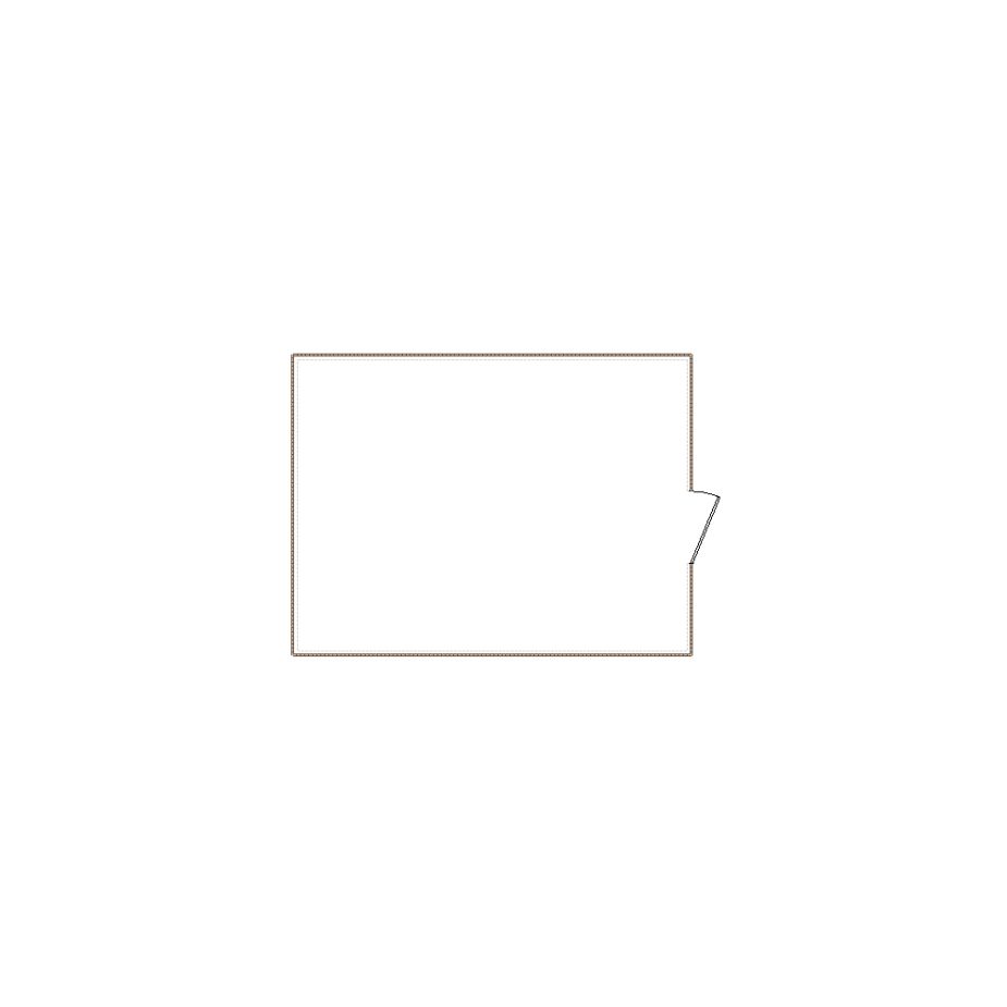 Simple exterior sketch based on interior layout (501-750 SF), either provided by the client or created by us, suitable for estimating in Xactimate.