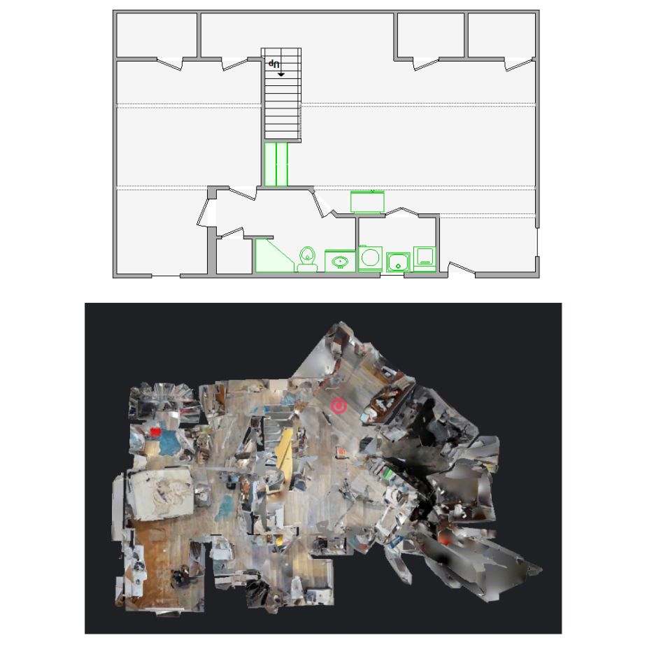 High-detail Xactimate floor plan reconstruction from distorted Matterport data