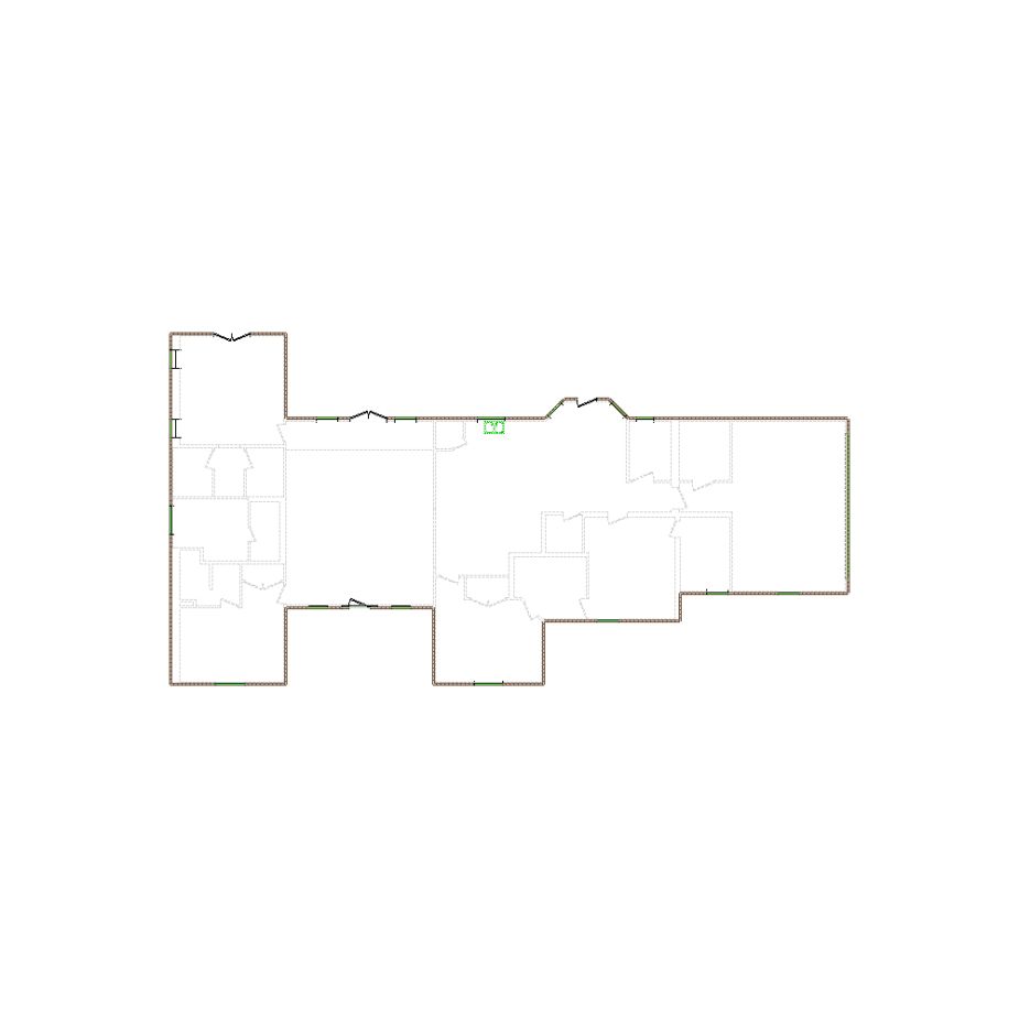 Simple exterior sketch based on interior layout (2501-3000 SF), either provided by the client or created by us, suitable for estimating in Xactimate.