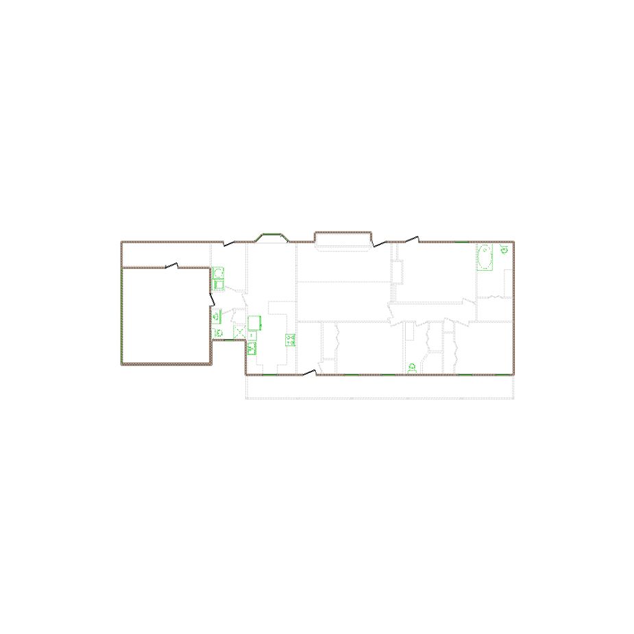 Detailed exterior sketch (2501-3000 SF) based on interior layout provided by the client or created by us. Suitable for siding, paint, and wall estimates.