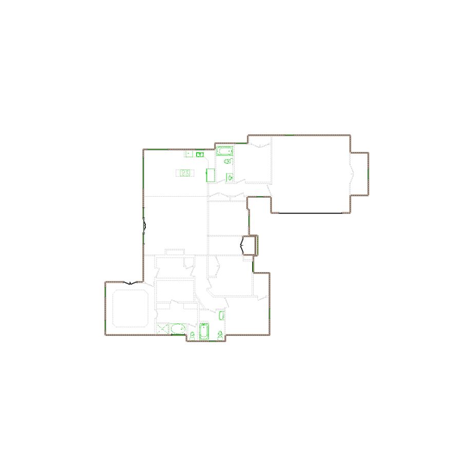 Detailed exterior sketch (2501-3000 SF) based on interior layout provided by the client or created by us. Suitable for siding, paint, and wall estimates.