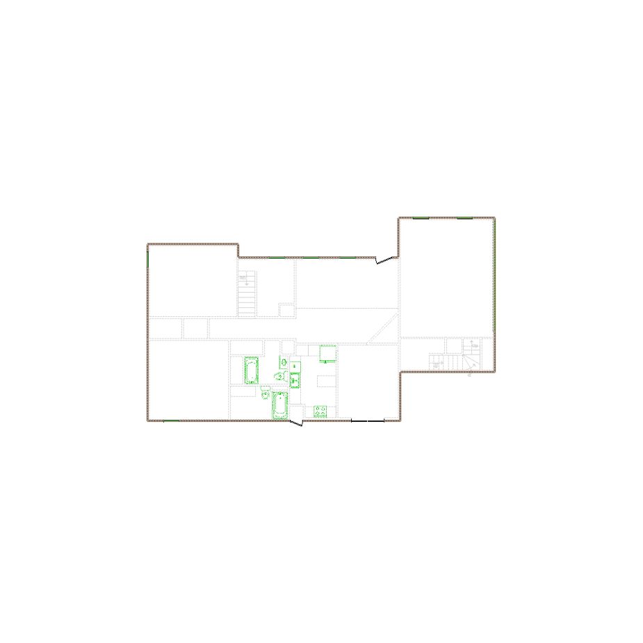 Simple exterior sketch based on interior layout (2501-3000 SF), either provided by the client or created by us, suitable for estimating in Xactimate.