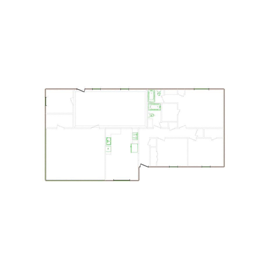 Detailed exterior sketch (1501-2000 SF) based on interior layout provided by the client or created by us. Suitable for siding, paint, and wall estimates.